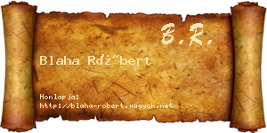 Blaha Róbert névjegykártya