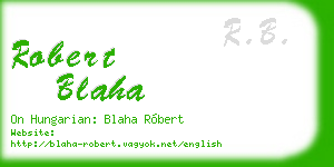 robert blaha business card